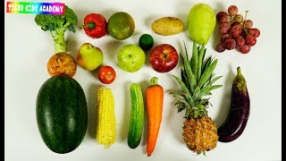 Learn Names of Real Fruits and Vegetables Cutting for Children Kids  Learning Videos [upl. by Leandra365]