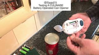 Testing A CULINARE ONE TOUCH Battery Can Opener [upl. by Alrats]