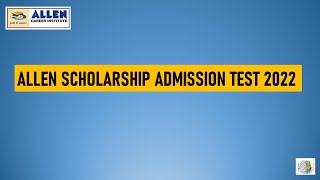 Allen scholarship admission test 2022 [upl. by Chiarra]