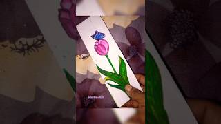 Floral and butterfly bookmark origami art bookmark shortsart trending drawing flowers [upl. by Nady]