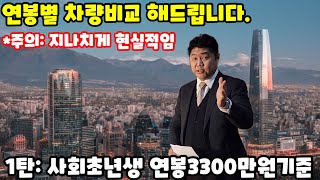 연봉별 차량비교 현실적인 사회초년생 꼭봐야 한다 연봉3300만원기준 최고의 가성비 차량은 [upl. by Samantha455]