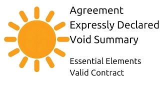 Summary of Agreement Expressly declared void  Other Essential Elements of a Valid Contract  CA CPT [upl. by Zelde950]