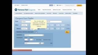 How to use the Cheapest Fare Finder on the National Rail Enquiries Website video [upl. by Eiramlehcar48]