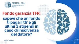 Sapevi che un fondo ti paga tfr e gli ultimi 3 stipendi se il datore di lavoro è insolvente [upl. by Owens]