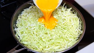 Cabbage with eggs tastes better than meat Easy quick and very delicious dinner recipe ASMR [upl. by Howard]