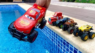 Looking For Lightning McQueen Tow Mater Dinoco King Cruz Ramirez Fillmore cars toy [upl. by Alegnaed]