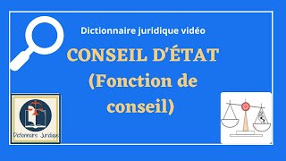 CONSEIL D’ÉTAT fonction de conseil en droit public dans le dictionnaire juridique en vidéo 🔤 [upl. by Colman]