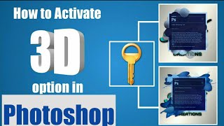 How to Activate 3d option in Photoshop [upl. by Annovaj]