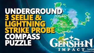 Underground 3 Seelie amp Lightning Strike Probe Compass Puzzle Genshin Impact Tsurumi Island [upl. by Grata]