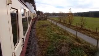 ONBOARD a STEAM POWERED RAILTOUR Steam train on the Royal deeside railway [upl. by Adrahs46]