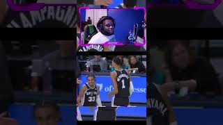 Lakers Fan Reacts To Victor Wembanyama one legged 3 pointer from the logo shorts [upl. by Anneuq547]