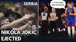 Nikola Jokic Ejected What Really Wouldve Happened in Serbia Ref in Serbia Gives Advice to NBA Ref [upl. by Odette]