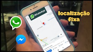 como mandar localização fixa whatsapp e messenger Dicas do Bruno [upl. by Yessac]