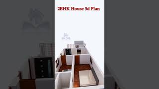 2BHK house plan 3d floor plan shorts civil interior elevation sketchup home beginners [upl. by Phenice]