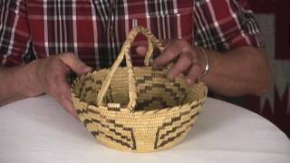 Tohono Oodham Woven Basket w Handle 17 [upl. by Yrad815]