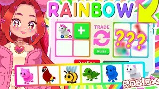 THE RAINBOW TRADING CHALLENGE Only Trading Rainbow Items In Adopt Me for 24 Hours Roblox Adopt Me [upl. by Huang]