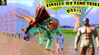 FINALLY 😃 WE TAME TRIKE  ArK survival evolved Mobile DAY5 1million [upl. by Stilu]