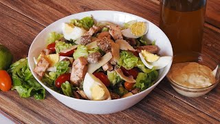 سلطة سيزر الأصلية دجاج مثل المطاعم صحية طريقة التحضير سهلة Salade César [upl. by Eniluj417]