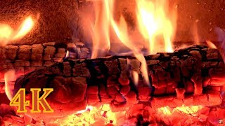 Fireplace 4K Crackling Fire 🔥 Thunderstorm💕 Relaxing Nature Sounds 3 hours [upl. by Herstein]