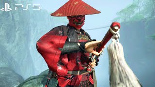 Ghost of Tushima Iki island  Red samurai  Stealth kills amp Ruthless Combat gameplay PS5 [upl. by Ayekehs]