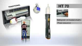 HT Italia HT70 NonContact Phase Rotation Meter  Voltage Detector [upl. by Ayatan]