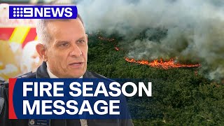 State heads issue warning over possible unpredictable bushfire season  9 News Australia [upl. by Hultin]