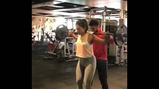 Catherine Tresa hot workout  gym video  instabeauty [upl. by Joo]