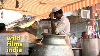 Biryani sold during Bakra Eid near a market at Jama Masjid [upl. by Aicilram779]