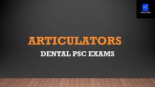 Haryana PSC dental surgeon exams important MCQs Prosthodontics  Articulators [upl. by Bartel106]