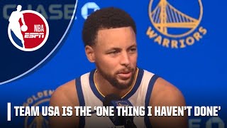 I want to be on the team  Steph Curry confirms desire to play for Team USA 🇺🇸  NBA on ESPN [upl. by Nosyla]