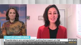 Stephanie Tonkin on why pawnbroking needs to be properly regulated 1 July 2024 ABC24 [upl. by Desmund]