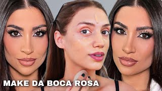 FIZ A MAQUIAGEM DA BOCA ROSA  MAKE FÁCIL DE FAZER PARA FESTAS TUTORIAL COMPLETO [upl. by Eceeryt]