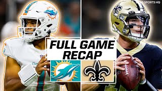 Dolphins vs Saints Tua Tagovailoa Jaylen Waddle help Miami to 7th straight win  CBS Sports HQ [upl. by Rosenfeld]