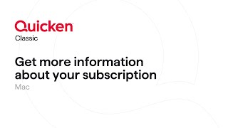 Quicken Classic for Mac  Get more information about your subscription [upl. by Iborian]