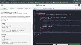 Find Duplicates in an Array  GeeksForGeeks  Java  Best case Complexity [upl. by Linneman961]