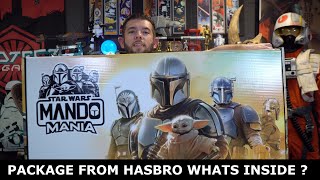 Unboxing the quotMando Maniaquot Gift Box from Hasbro MandoMania [upl. by Medea250]