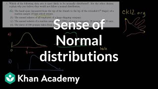 ck12org normal distribution problems Qualitative sense of normal distributions  Khan Academy [upl. by Teece224]