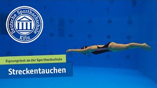 Streckentauchen Schwimmen  Eignungstest an der Sporthochschule [upl. by Ybrik655]