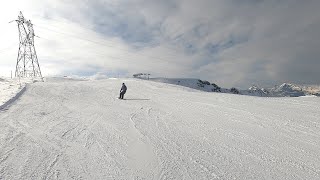 Les Carroz  GoPro POV skiing blue runs Grenat and Dolomie near Grands Vans 2204m in March 2022 [upl. by Nosmirc97]