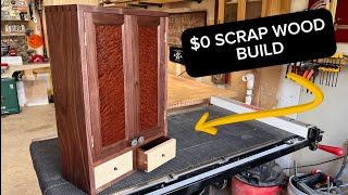 Budget build 2  Walnut shop cabinet made entirely of scrap [upl. by Rollo]