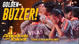 V Unbeatable The Indian Dance Crew BACK For a Second Chance Get Golden Buzzer AGT Champions [upl. by Aicinat]