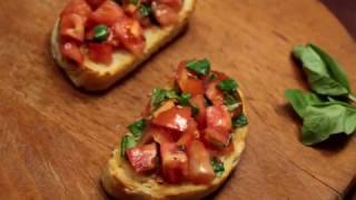 How To Make Bruschetta With Tomato And Basil [upl. by Airemahs]