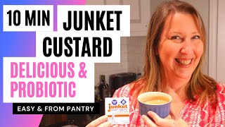 Junket Probiotic Healthy Custard in 10 minutes how to make it super easy from scratch from pantry [upl. by Varden]