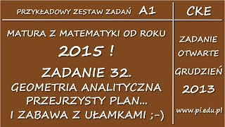 Zadanie 32 Matura z matematyki od 2015 PP Arkusz A1 CKE Geometria analityczna [upl. by Leund]