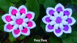 Crochet Flower I Crochet 8 Petals Flower I Crochet 3D Flower [upl. by Hollister632]