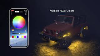 Ustellar App Control RGB Car Rock Lights [upl. by Amesari514]