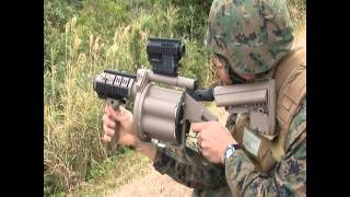 USMC M32A1 40mm MultiShot Grenade Launcher [upl. by Aniv]