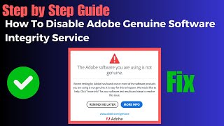 How To Disable Adobe Genuine Software Integrity Service [upl. by Deonne]