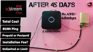 Airtel Xstream Fiber 😍 After 45 Days  Airtel Unlimited Internet 🛜  Total Cost  BGMI Ping  Hindi [upl. by Grimbald783]