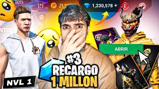 RECARGO 1MILLON de DIAMANTES en MI CUENTA NIVEL 1 Y GASTO TODO😨😱 3 [upl. by Unity]